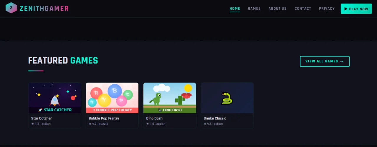 Zenith Gamer - AdSense Ready Gaming Template for Blogger & WordPress — screenshot 3