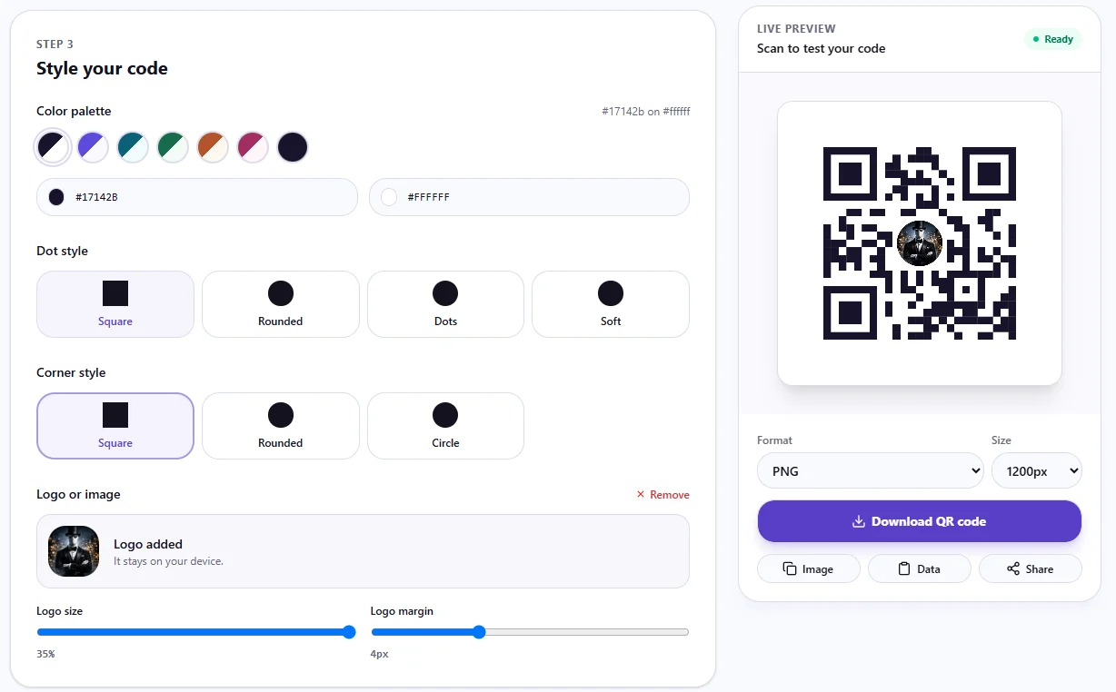 QR Modern QR Code Generator Website — screenshot 3