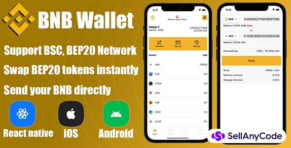 React Native - DeFi Crypto Wallet BNB, BEP20