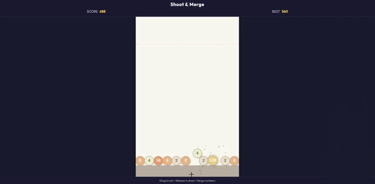 Shoot & Merge 2048 Ball Shooter (HTML5 + Unity) — screenshot 4