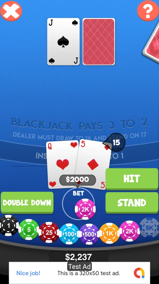 Black Jack 21 - Unity Source Code — screenshot 4