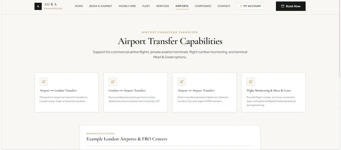 Aura Chauffeurs Executive Chauffeur & Fleet Operations Platform — screenshot 5