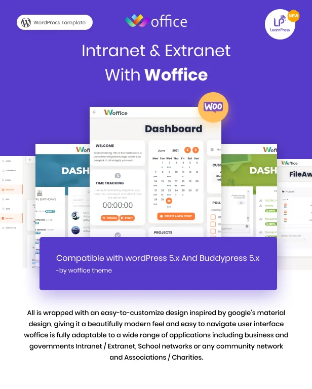 Woffice - Intranet/Extranet WordPress Theme — screenshot 1