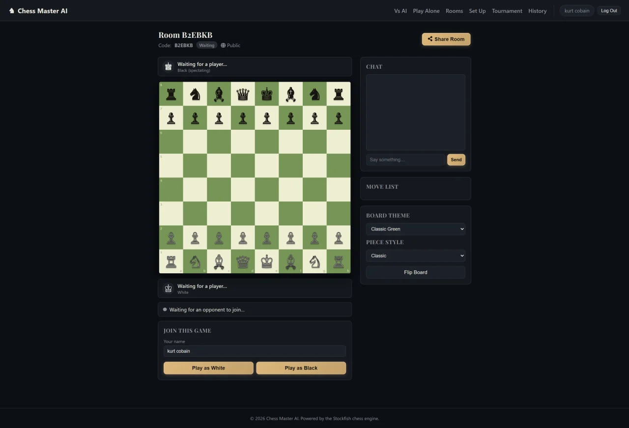 Chess Master AI - Online Chess Platform with AI & Multiplayer (PHP/MySQL) — screenshot 1