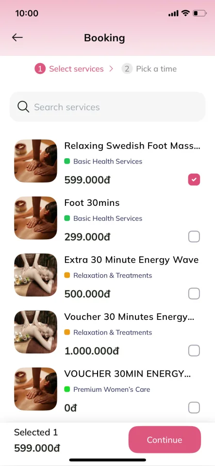 FSPA - Spa & Salon Booking Management System - iOS — screenshot 2