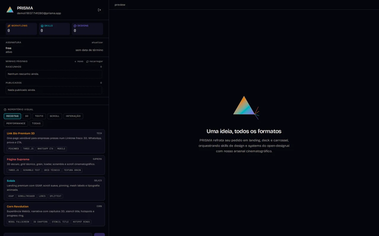 PRISMA — AI Landing Page, Deck & Carousel Builder — screenshot 3