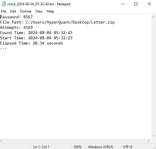 Zip Password Cracker — screenshot 3
