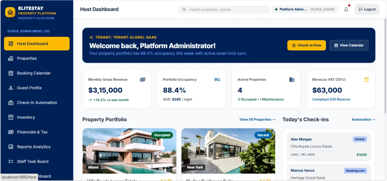 EliteStay – Property Management System & Vacation Rental Software — screenshot 1