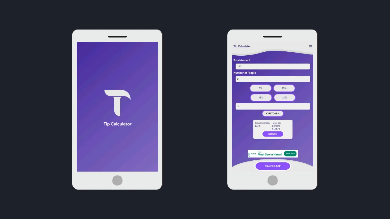 Tip Calculator - Android App Source Code — screenshot 2