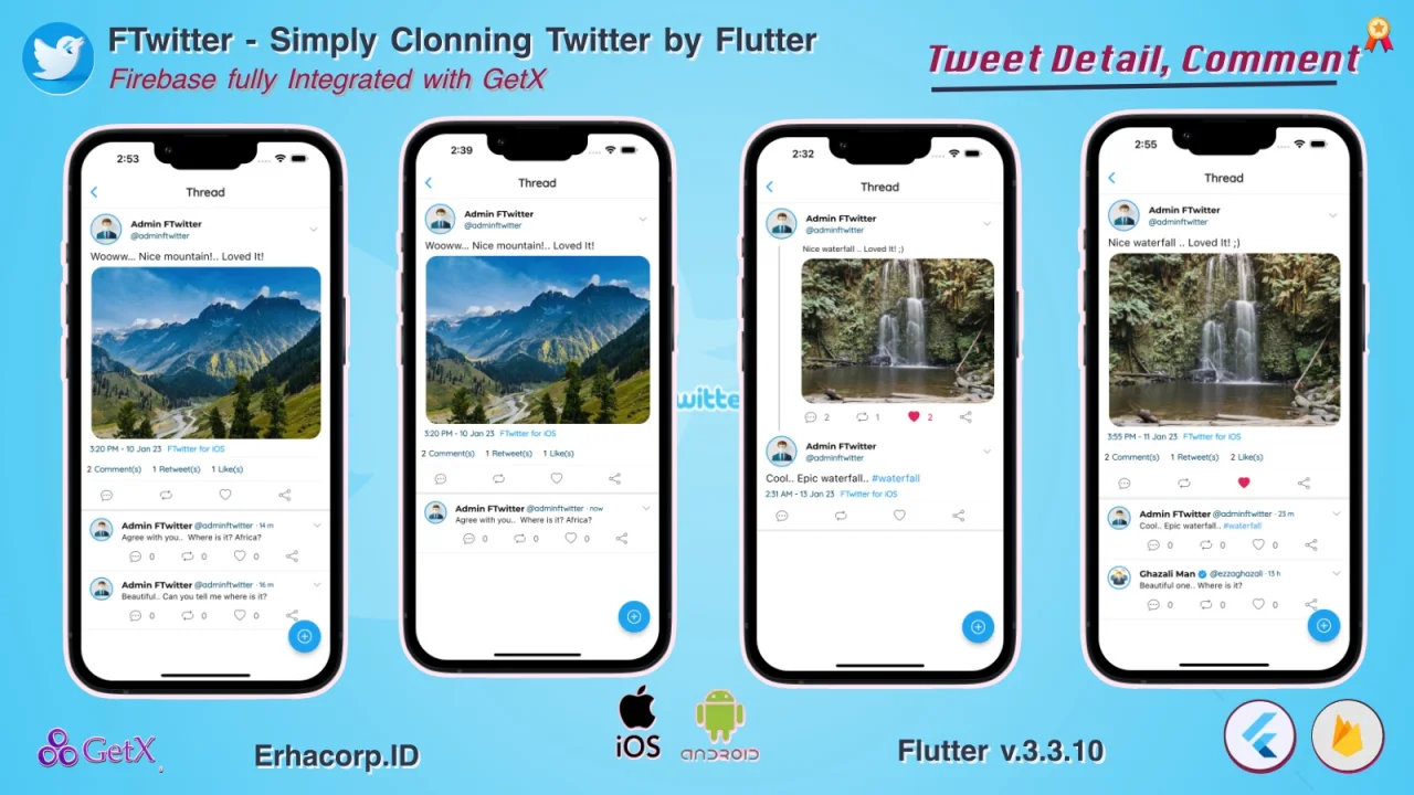 FTwitter - Clone Simply Twitter Flutter App with Multi Payments | Firestore | GetX — screenshot 5