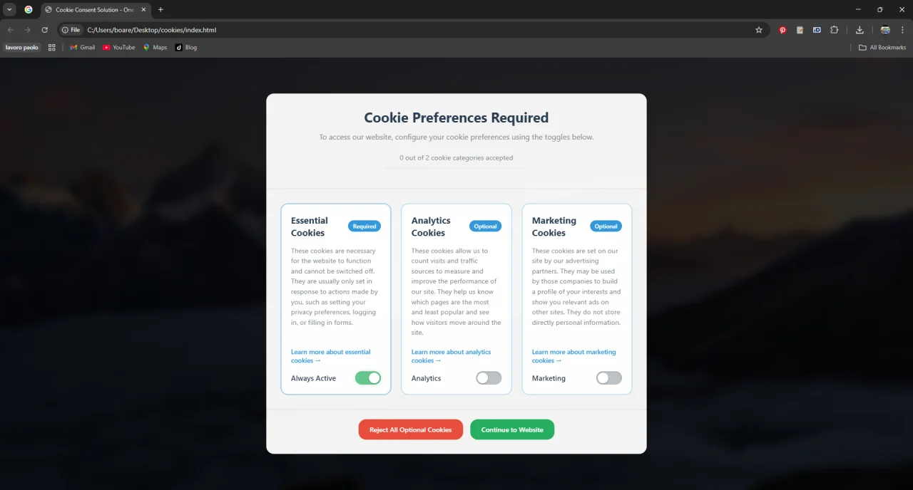 Professional Cookie Consent Solution — screenshot 2