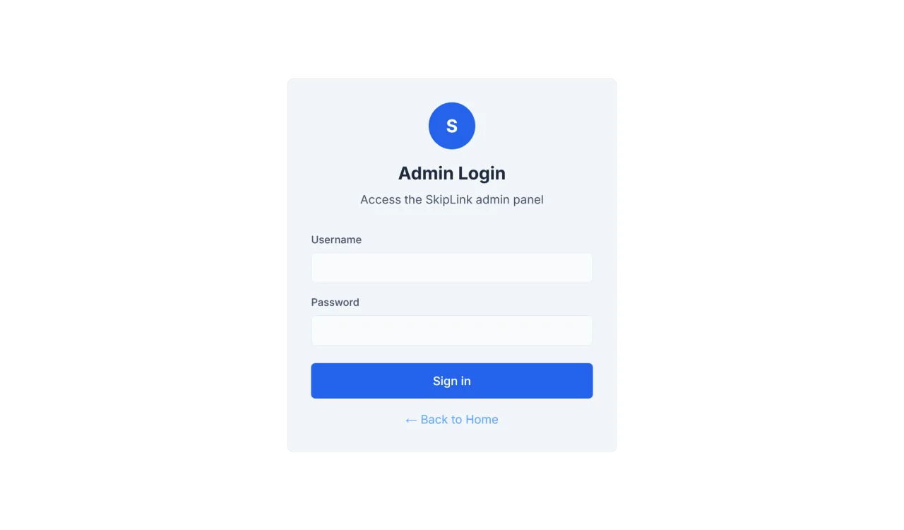 SkipLink Modern Self-Hosted URL Shortener — screenshot 1
