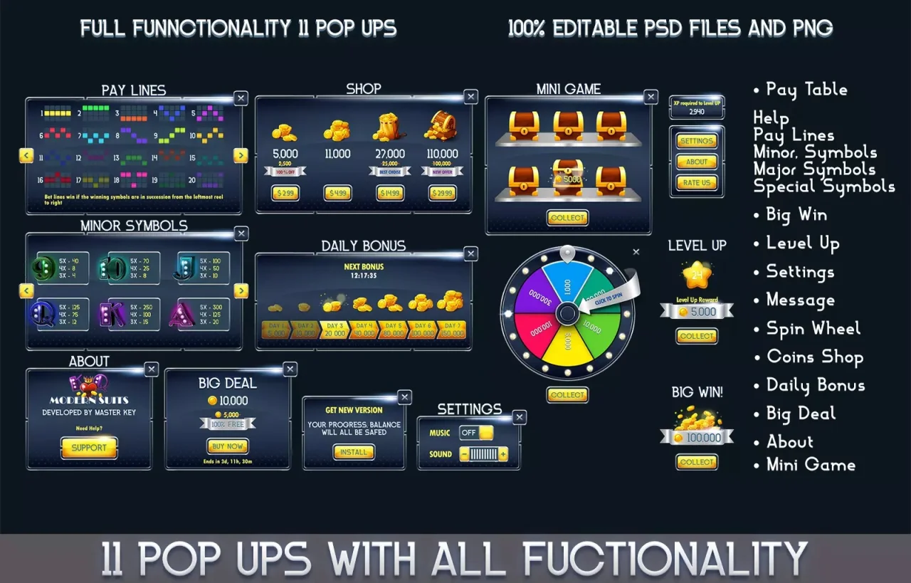 MK - Modern Suits Slot Asset — screenshot 8