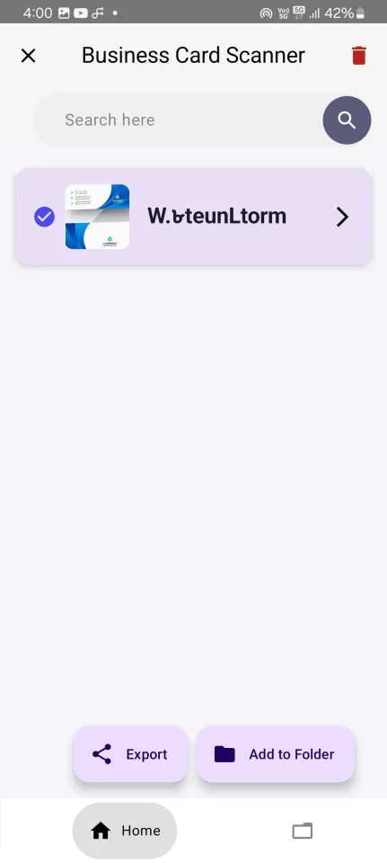 Business Card Scanner App Kotlin OCR + PDF/CSV Export — screenshot 4
