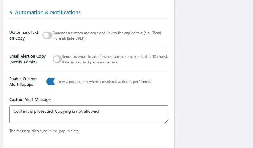 Content Guard - Ultimate WordPress Protection — screenshot 7