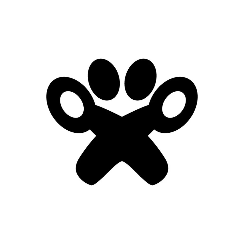 Scissors Pet Grooming Animal Face Logo Template — screenshot 1
