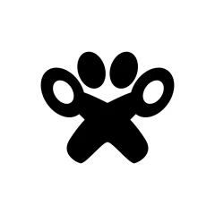 Scissors Pet Grooming Animal Face Logo Template