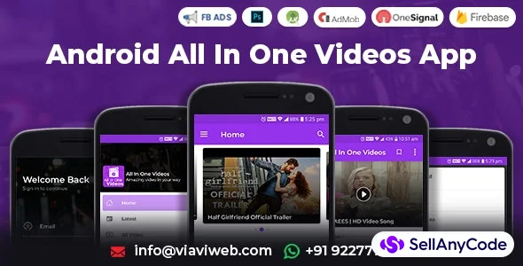 Android All in One Videos App (DailyMotion, Vimeo, YouTube, Server Videos, AdMob with GDPR)