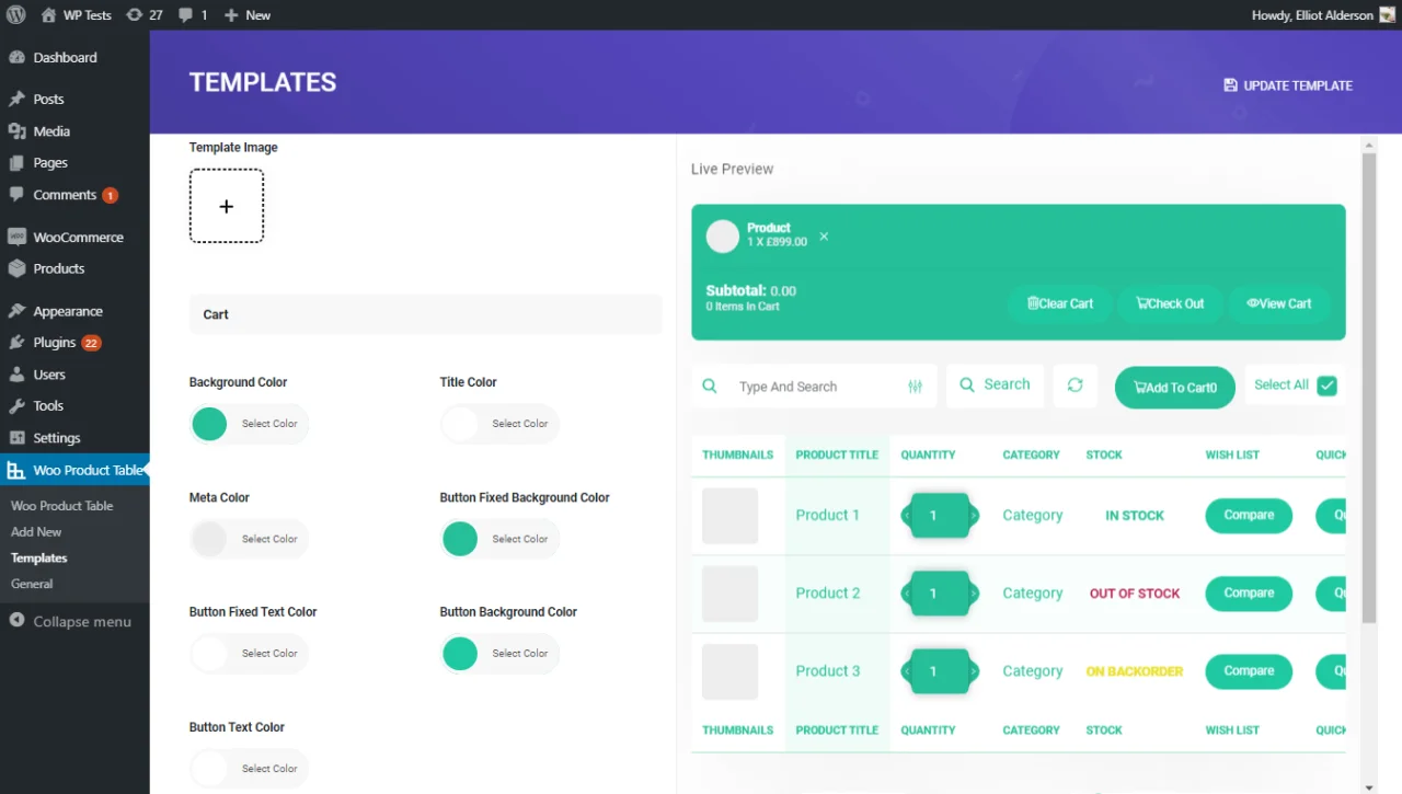 WooCommerce Product Table — screenshot 2