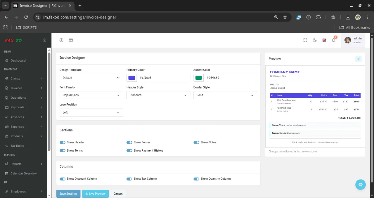 FxInvoice and HR Manager — screenshot 4