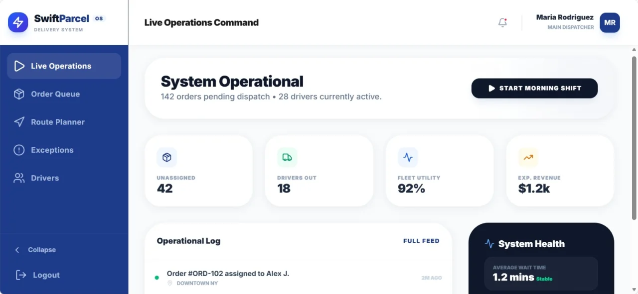 SwiftParcel Multi-Tenant Delivery & Logistics Operating System — screenshot 4