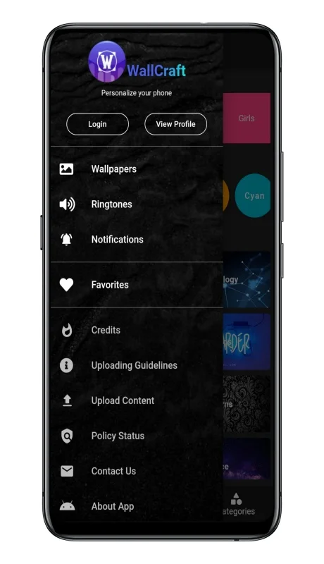 WallCraft Wallpapers and Ringtones Flutter App — screenshot 4