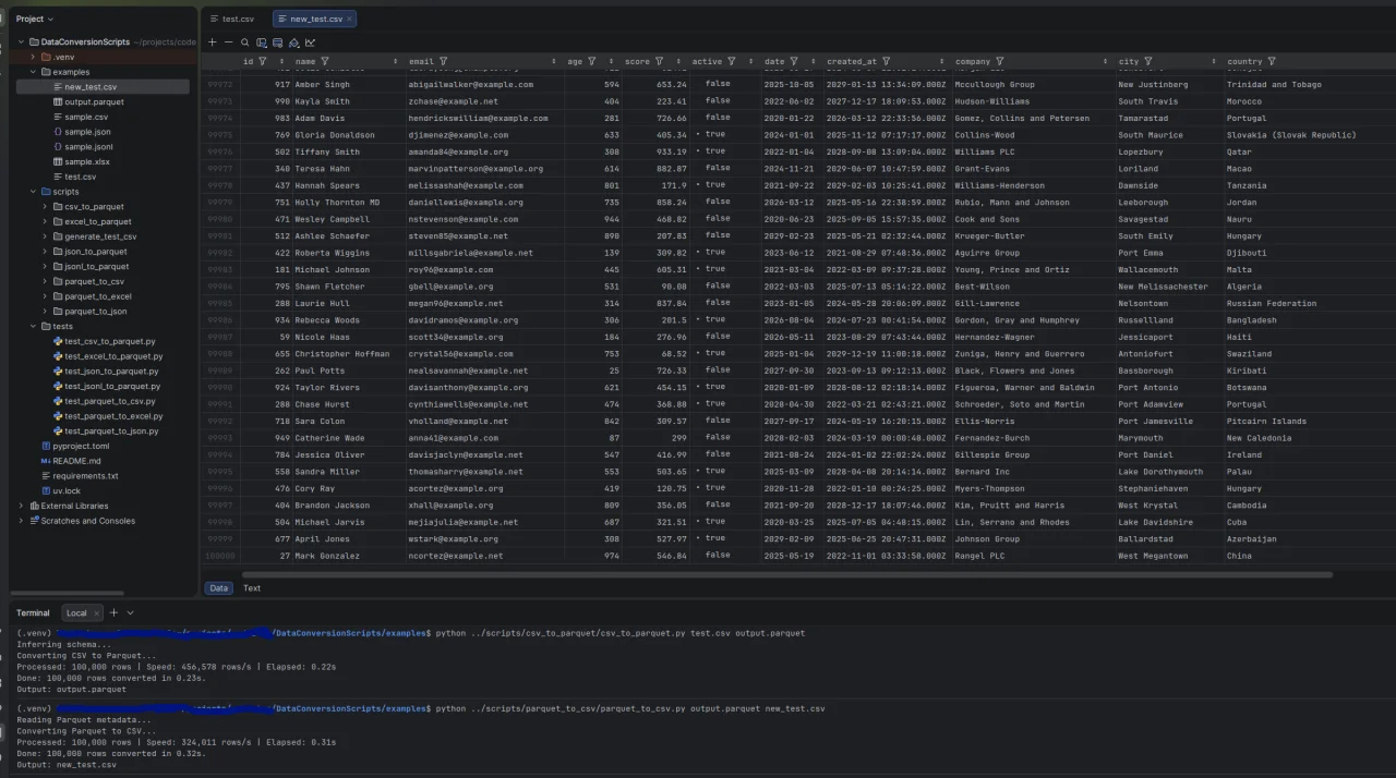 Parquet Conversion CSV, Excel, JSON & JSONL — screenshot 3