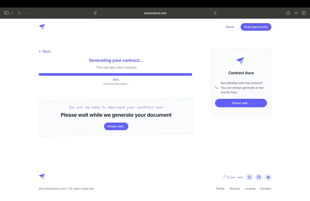 Contract Aura | Generate Legal Contracts Using AI — screenshot 3