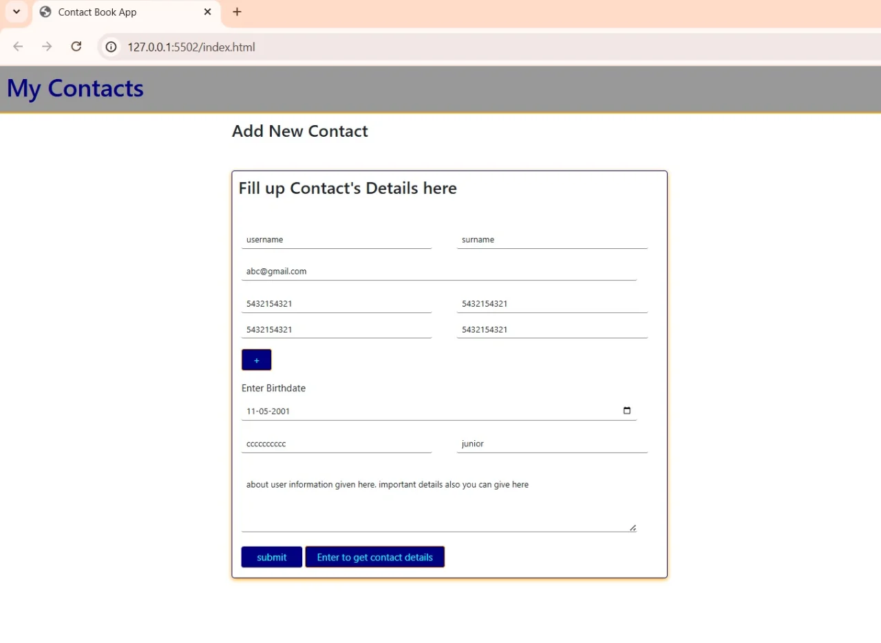 Contact Form JavaScript — screenshot 2