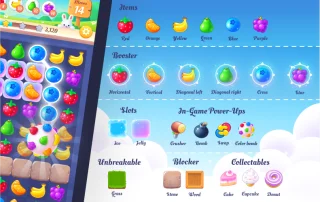 Fruit Swipe Match 3 Kit + PSD Sources Pack