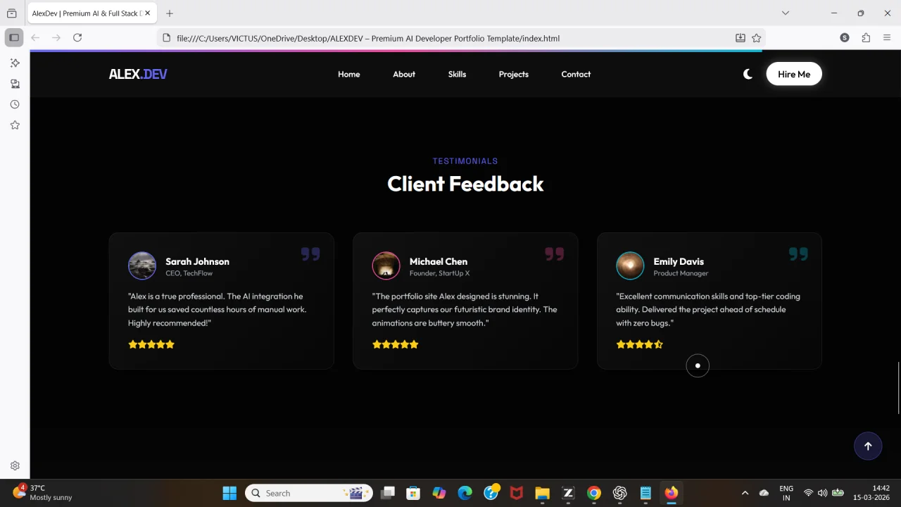 ALEXDEV Premium AI Developer Portfolio Template — screenshot 7