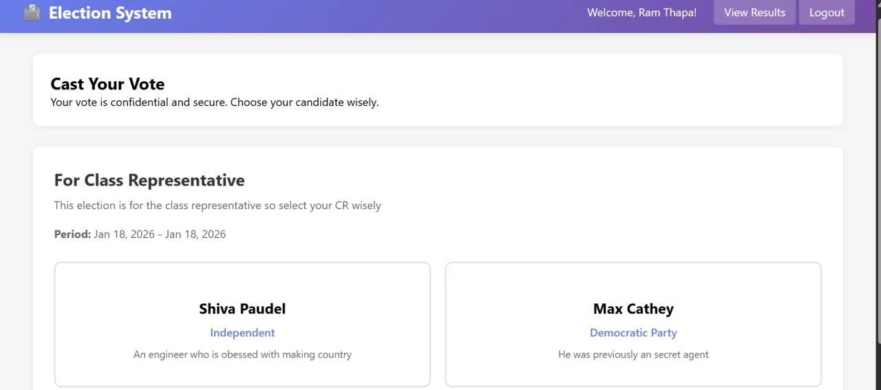 Election Management System — screenshot 1