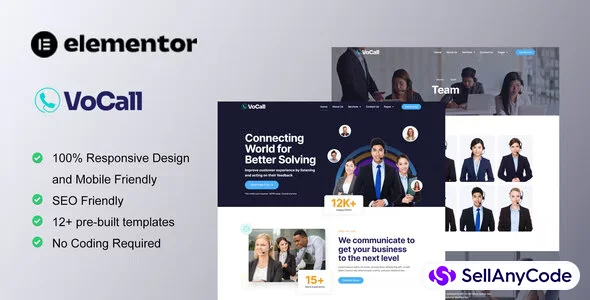 VoCall - Call Center & Telemarketing Elementor Template Kit