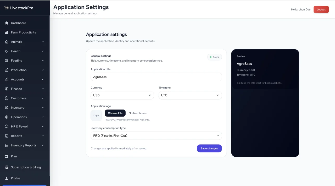 LivestockPro ERP Livestock Farm Management System — screenshot 10