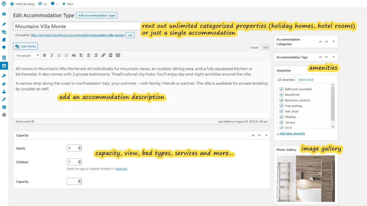 Hotel Booking WordPress Plugin - MotoPress Hotel Booking — screenshot 1