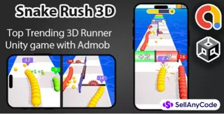 Snake Rush 3D Unity Game + AdMob