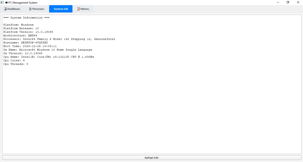 PC Management System - Professional System Monitor with GUI — screenshot 3