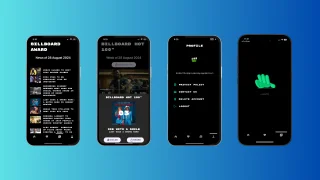 Billboard Music Player App & News - Flutter & Node.js