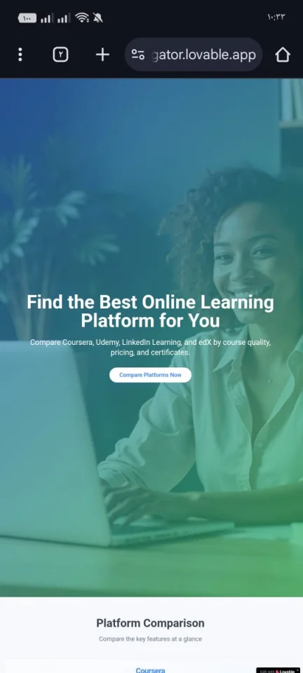 EduCompare Modern Online Learning Platforms Landing Page — screenshot 1