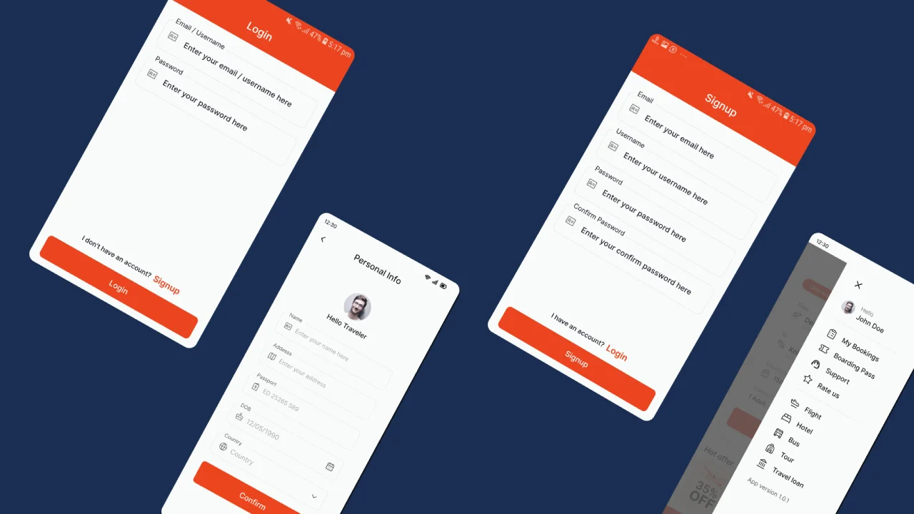 Flight Booking App React Native App Template — screenshot 2