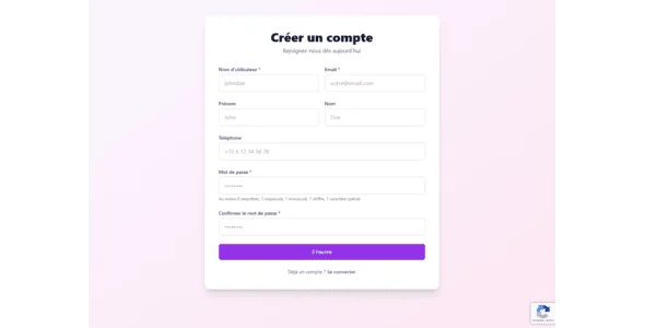 Secure PHP Authentication System - JWT, reCAPTCHA v3, Admin Panel & Modern UI — screenshot 2