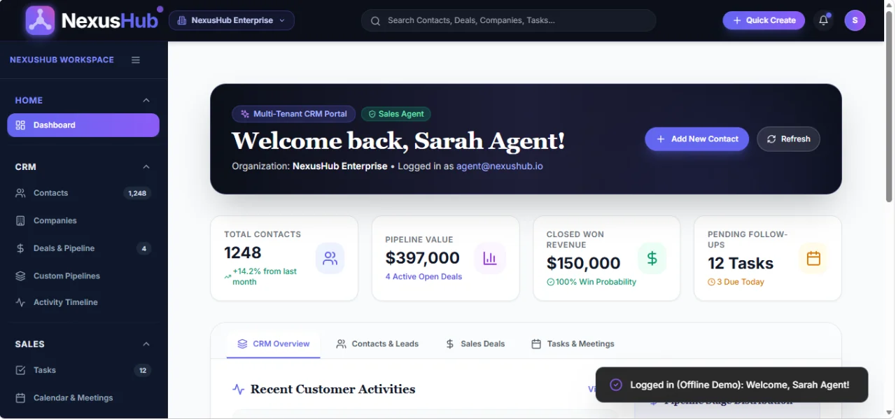 NexusHub Agentic Customer Platform & CRM Client — screenshot 6