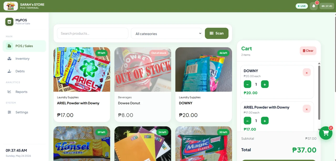 Complete Web-Based POS with Inventory, Sales, Debt Tracking, and Fully Reporting — screenshot 1