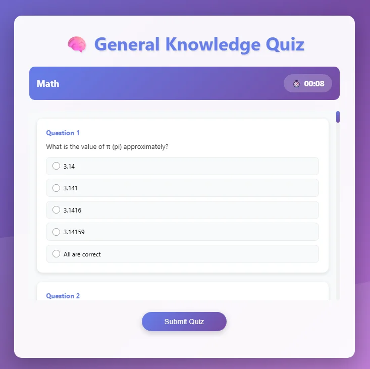 General Knowledge Quiz — screenshot 3