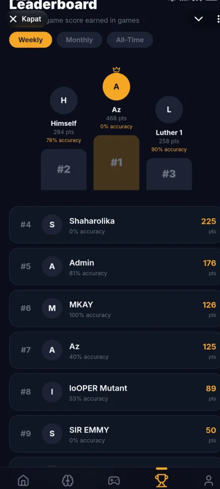 Veni Vidi Quiz - Gamified Quiz App with Admin Panel & Mini Games — screenshot 4