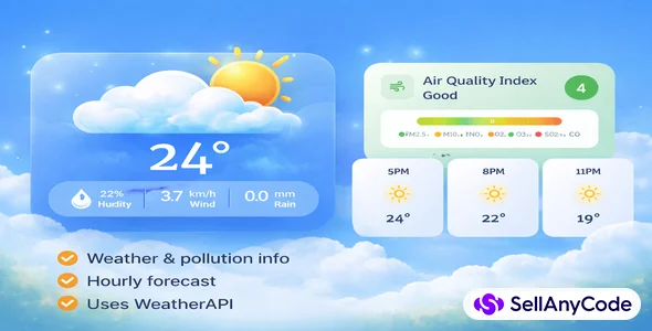 SkyCasto Flutter Weather & AQI App with WeatherAPI