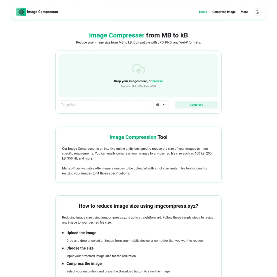 Image Compressor Website Script — screenshot 1