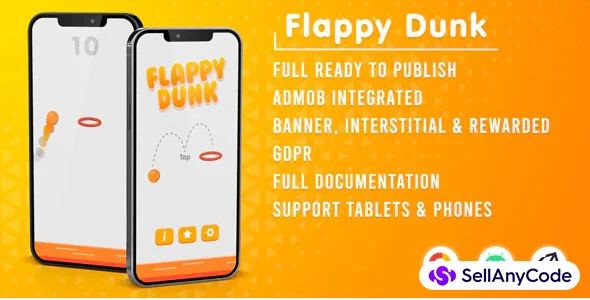 Flappy Dunk Unity Game with AdMob Ads
