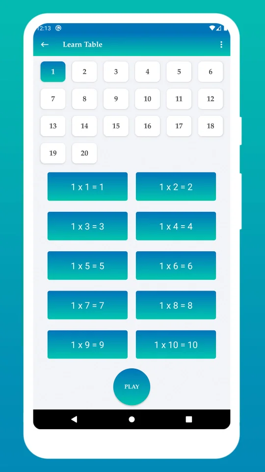 Multiplication Table, Learn and Play — screenshot 2