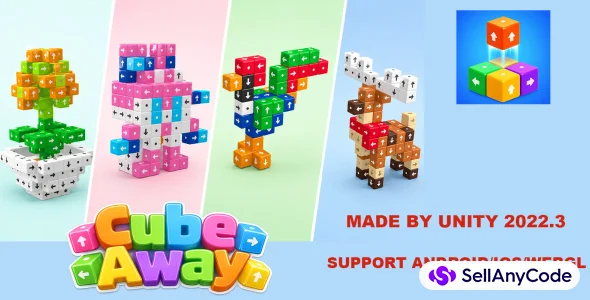 3D Cube Away Puzzle - 150 Levels Unity Project